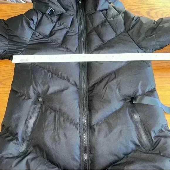 EUC Black Coat Longline Saint & Sinners 'Samurai'  Puffer Long Jacket Medium 12 - Picture 11 of 12